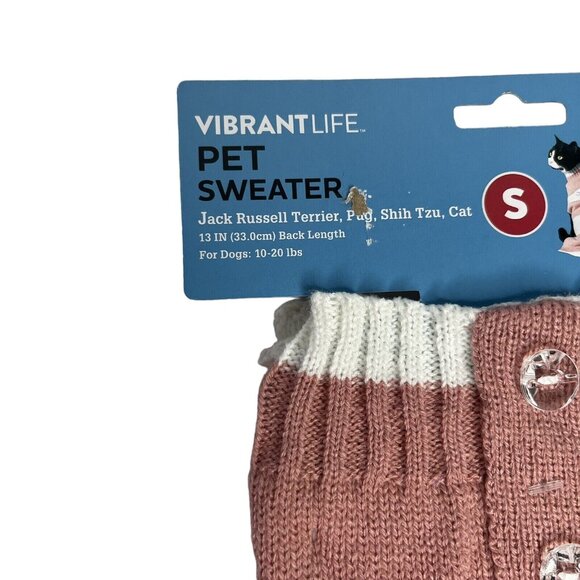 Vibrant Life Pet Sweater Spoiled Pink Size Small - Picture 5 of 10